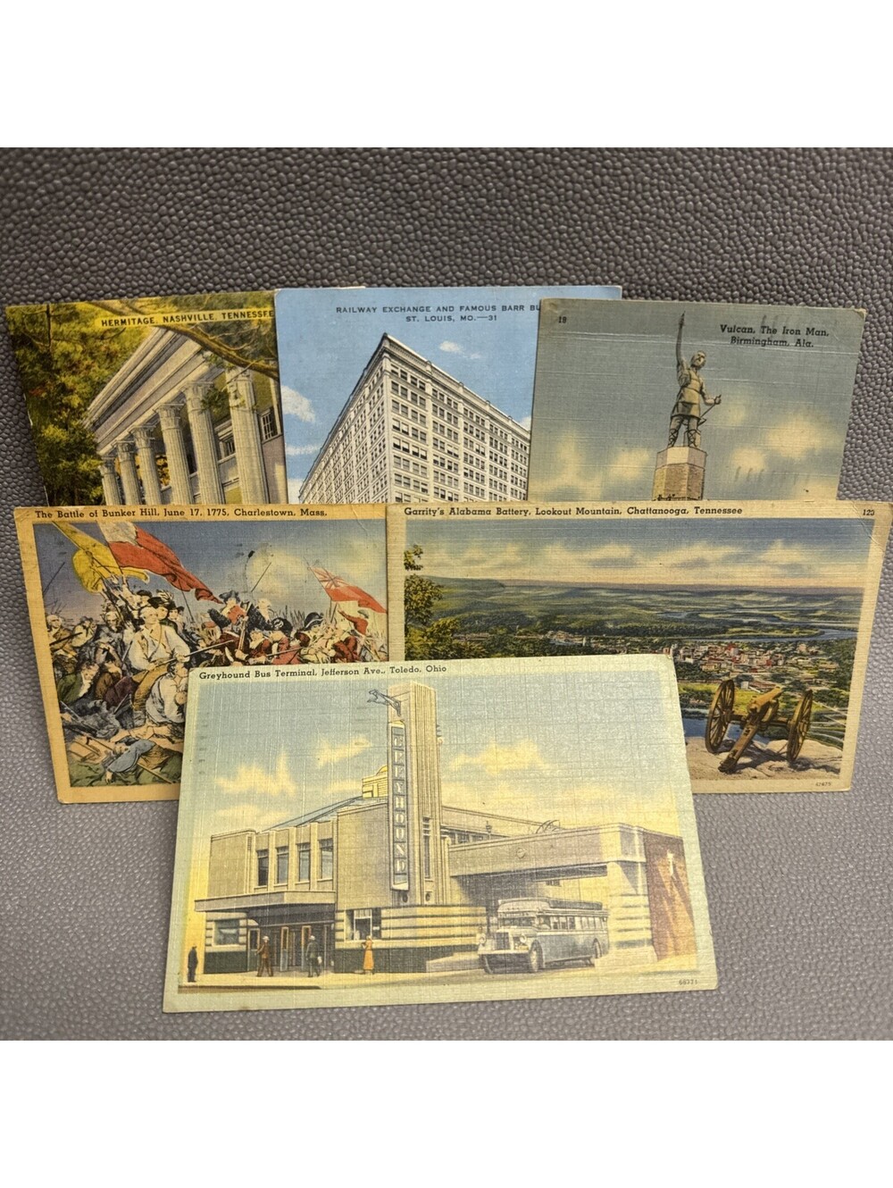1940s Vtg Americana Postcards Tennessee Alabama Ohio Missouri Massachusetts Lot